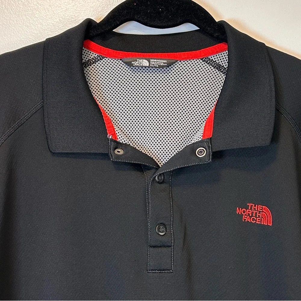 The North Face Horizon‎ Men's Black Polo Shirt with Red Logo Size XL